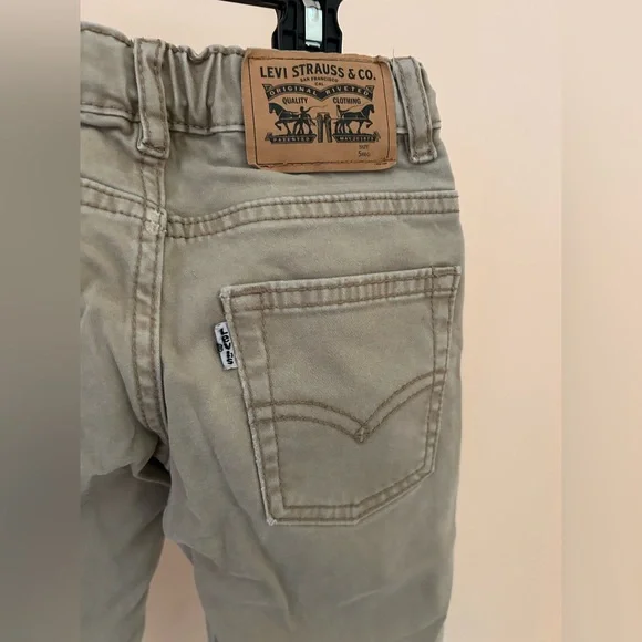 Levi’s 511 Slim Distressed Khaki Pant | Boys Size 5 REG | Adjustable Waist - Picture 4 of 8